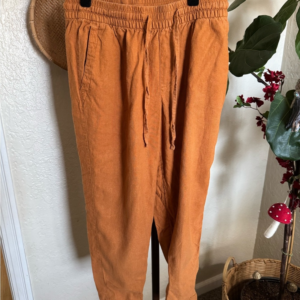 Women’s Orange Linen Pants